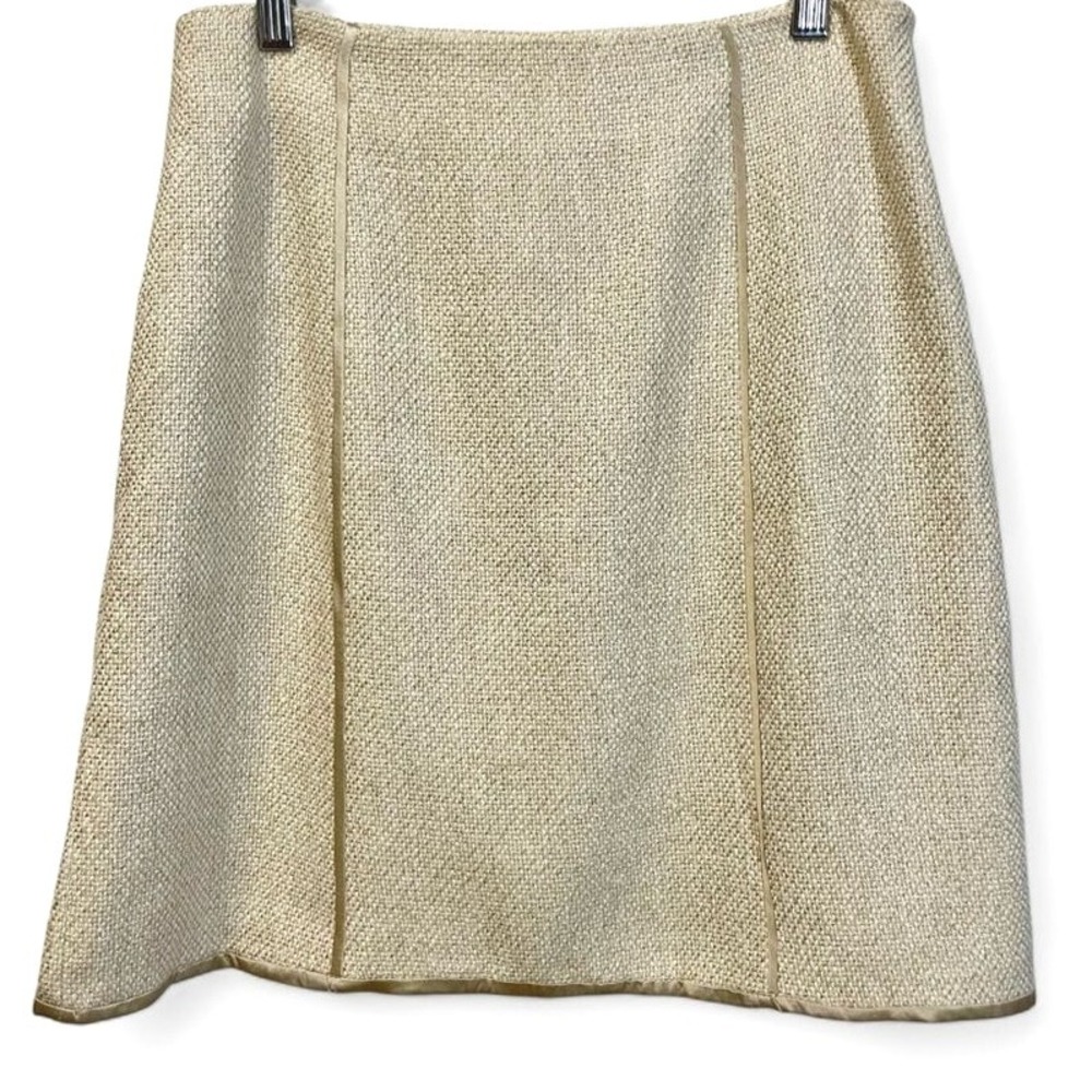 Luisa‎ Beccaria Italian Milan Designer Runway Cream Tweed Skirt Size 10